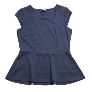 Navy blue square neck Limited peplum top